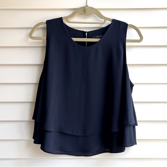 Zara Double Layer Crop Top - Picture 6 of 11
